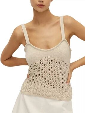 ELODIE Revolve Eloise Crochet Tank Ecru Ivory Top MSRP $109
